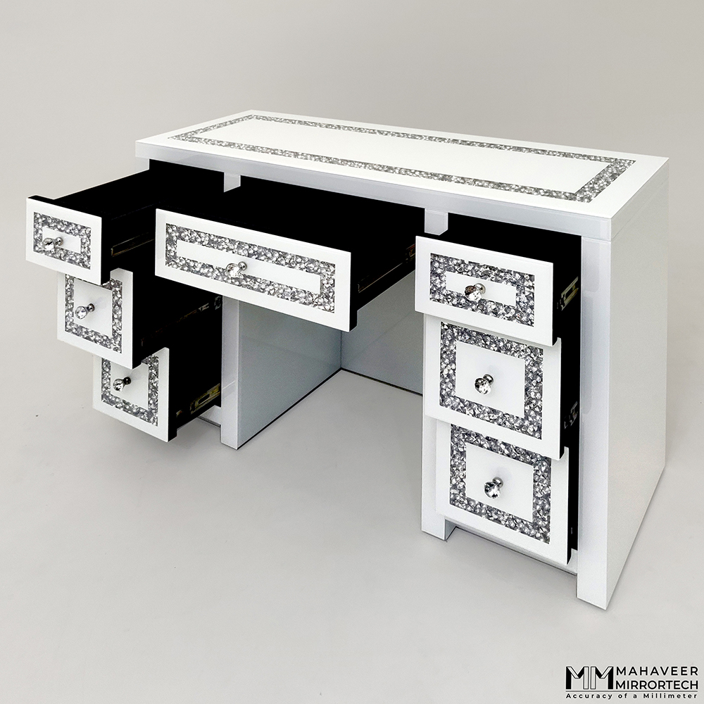 Buy Laura James Capri White Dressing Table, Mirror & Stool Set Online at  desertcartINDIA